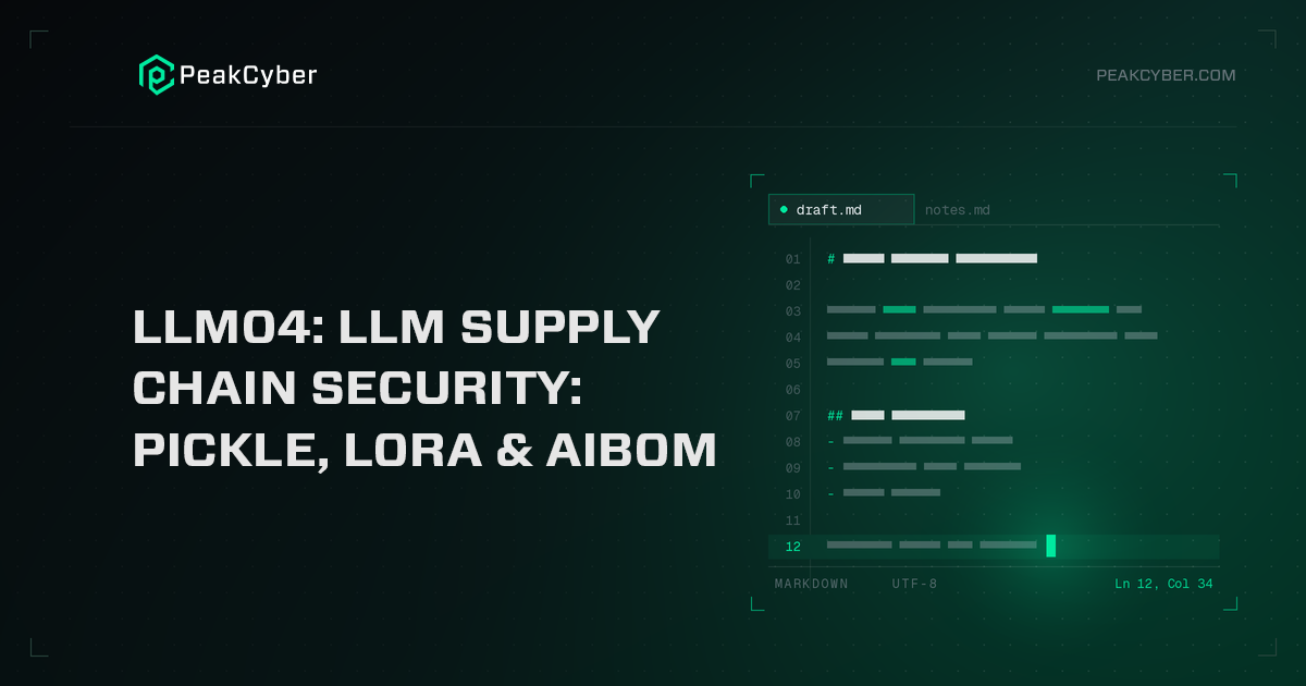 LLM Supply Chain Security- Pickle, LoRA & AIBOM